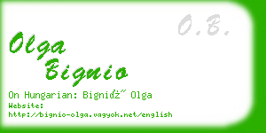 olga bignio business card